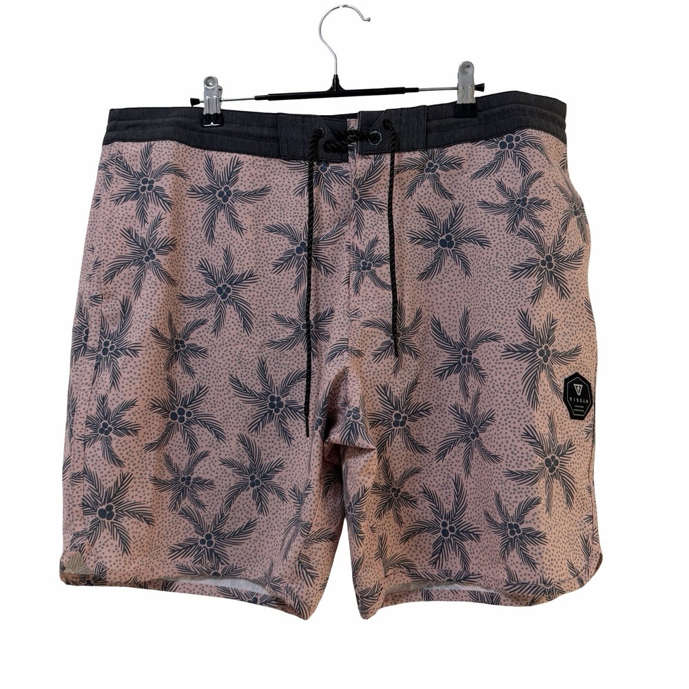 Vissla Mens‎ Floral Tropical Board Shorts Size 38 Swim Trunks Quick Dry Stretch